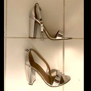 Charlotte Russe 4 Inch Heel Silver Metallic Size 7 Glam Disco NYE Party